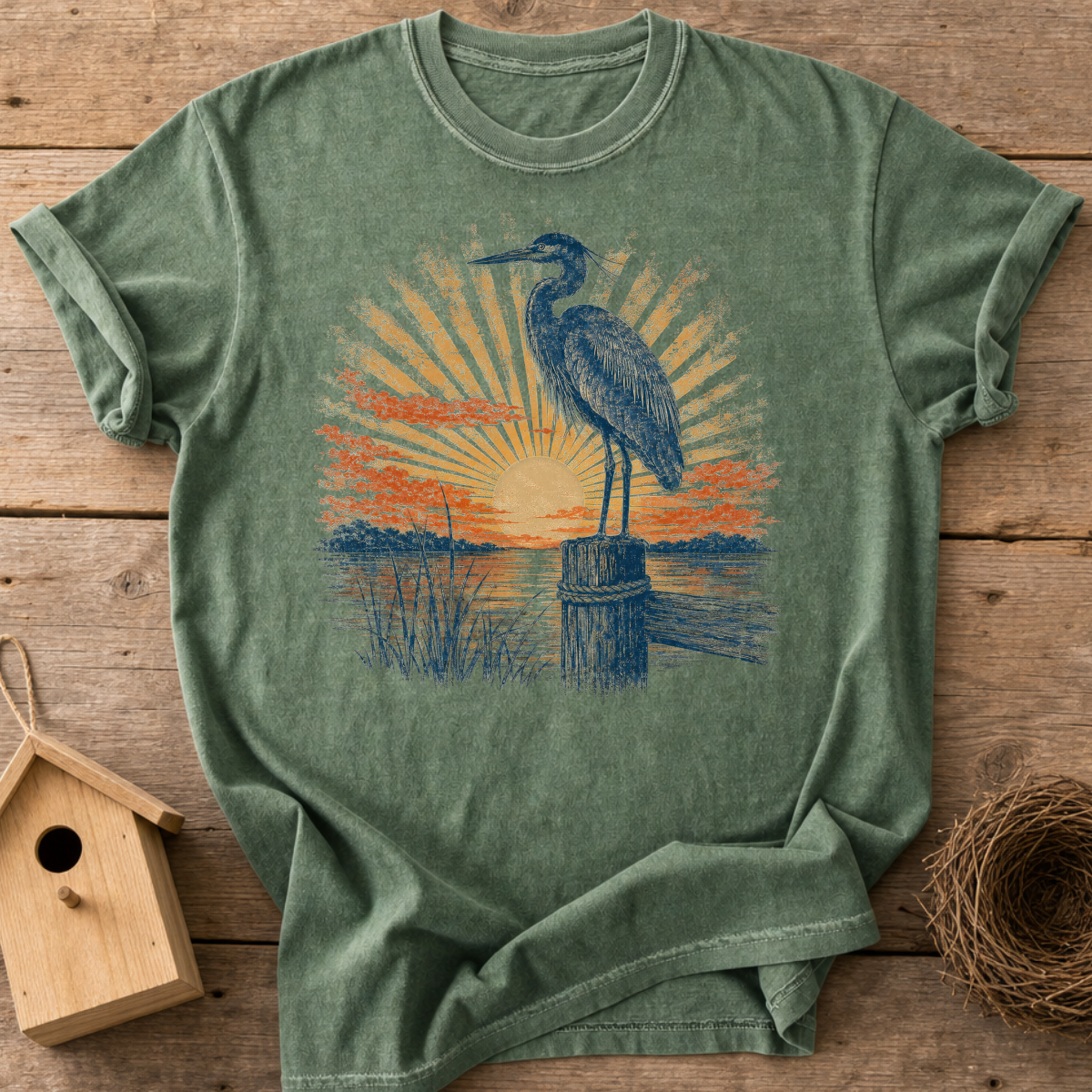 Heron Sunrise T-Shirt