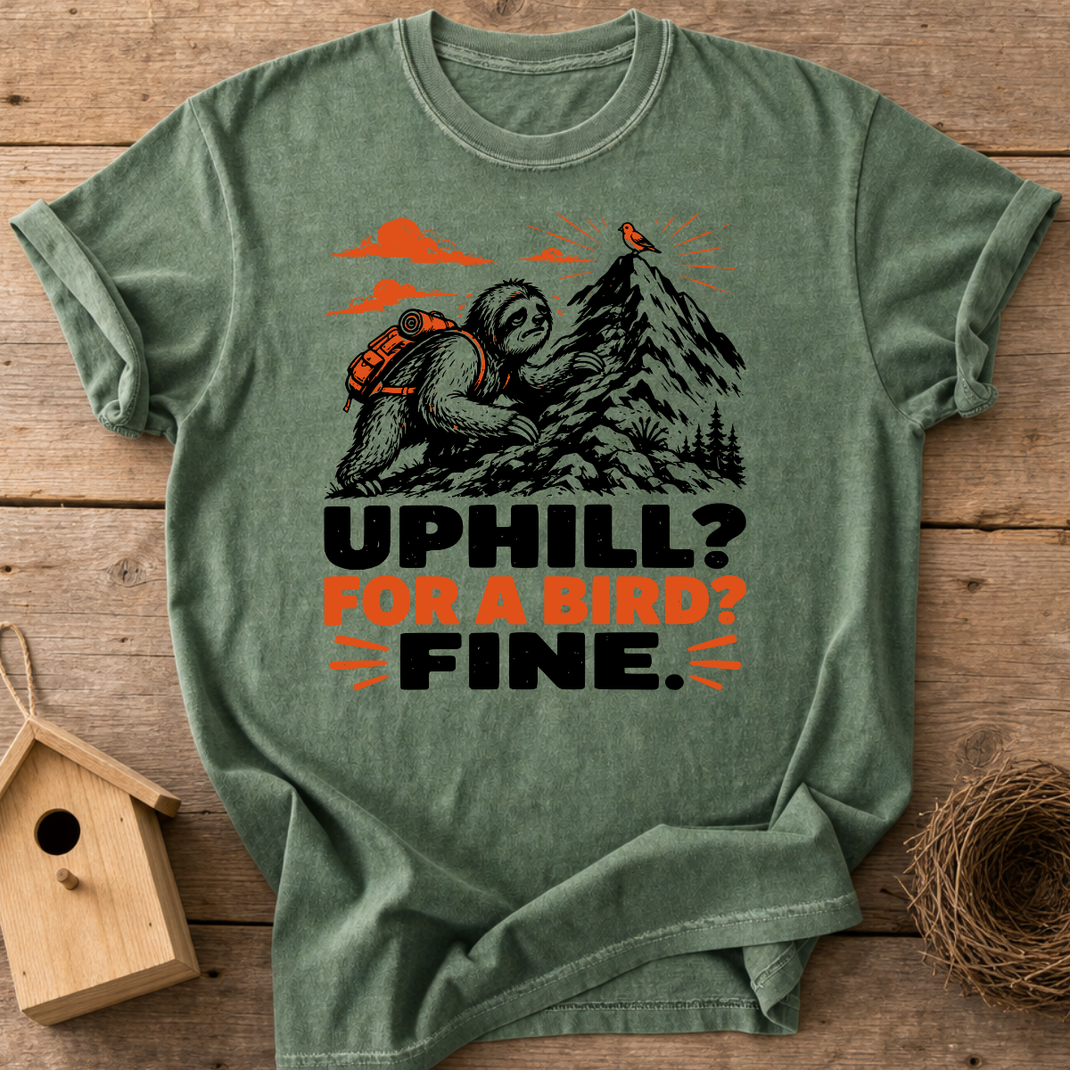 Uphill For A Bird Fine T-Shirt