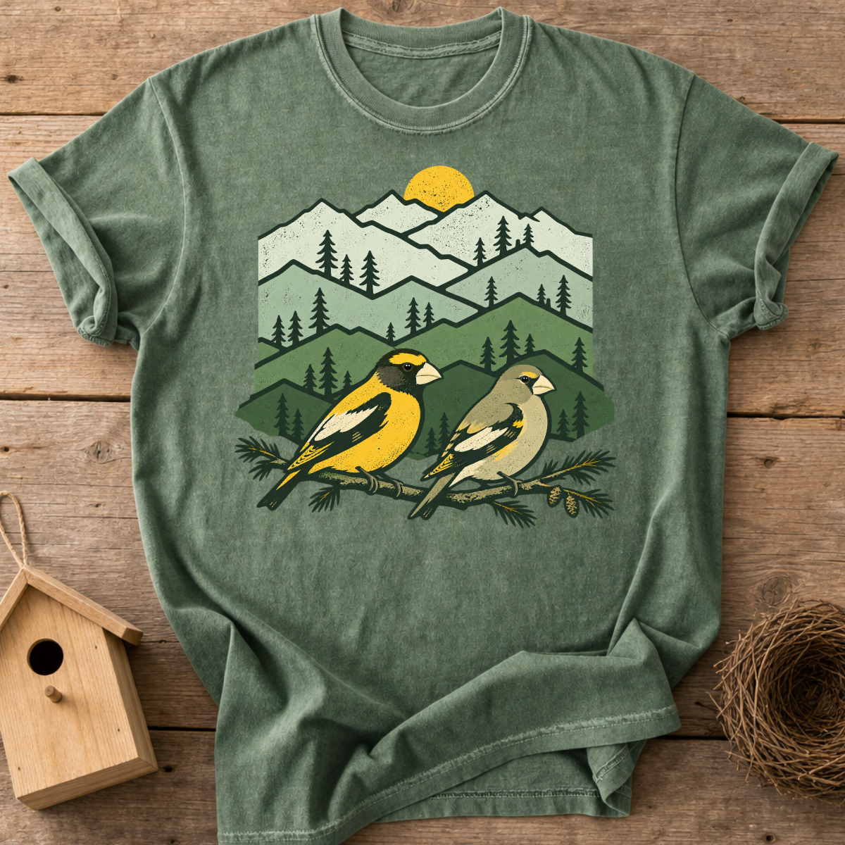Mountain Grosbeak Couple T-Shirt
