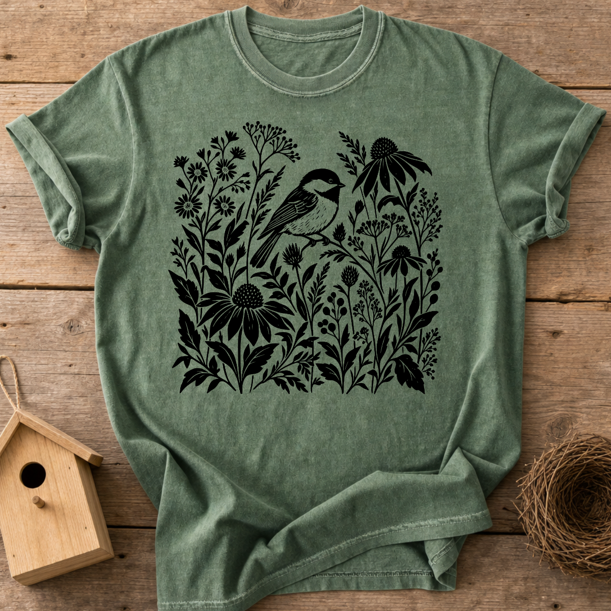 Wildflower Chickadee T-Shirt