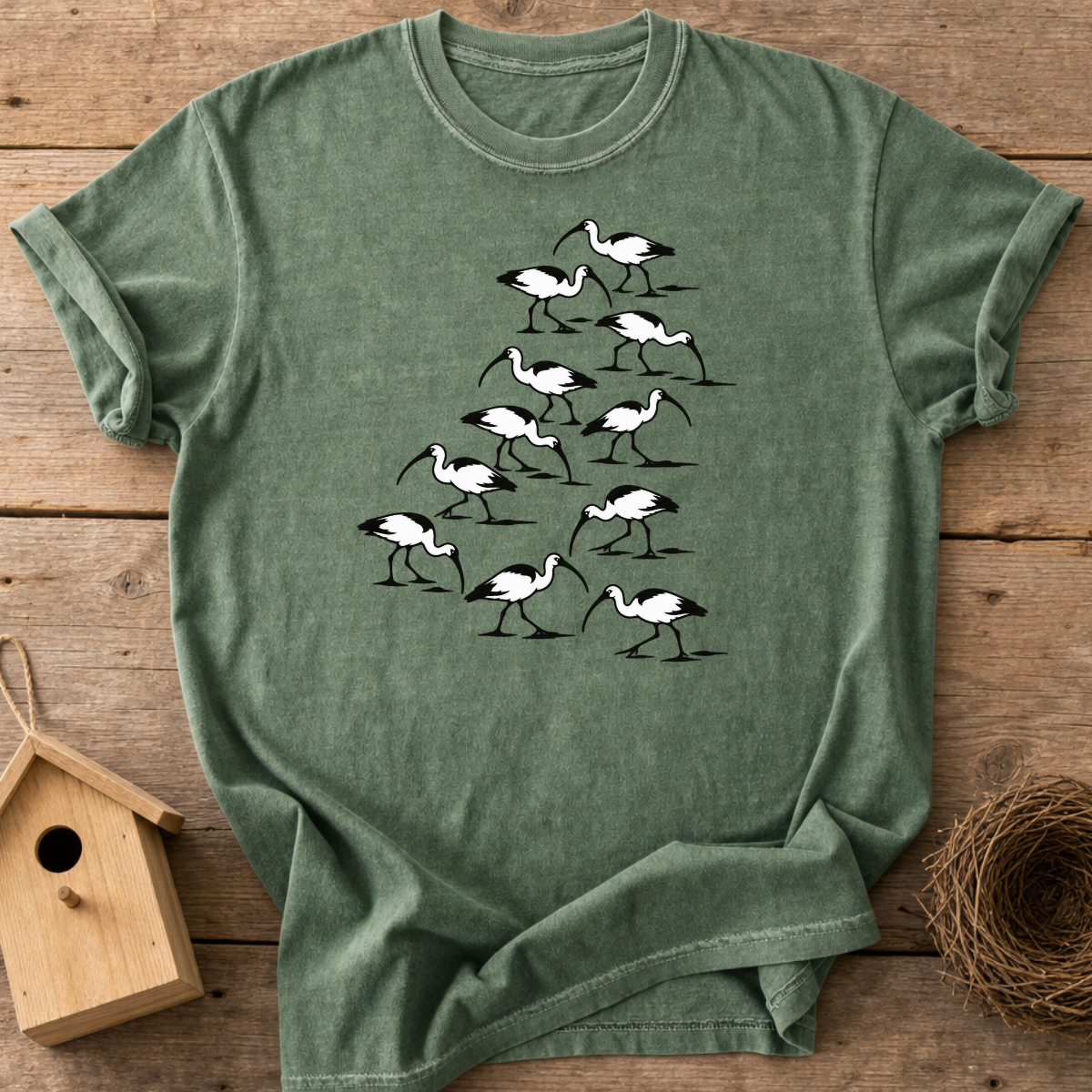 White Ibis Flock T-Shirt