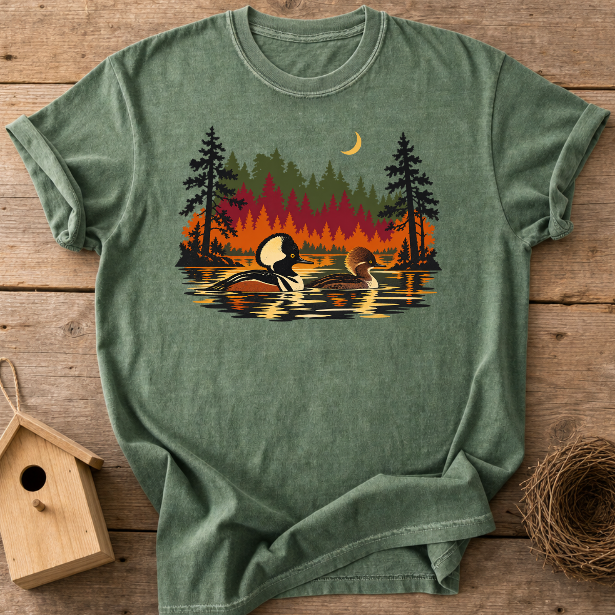 Autumn Merganser Couple T-Shirt