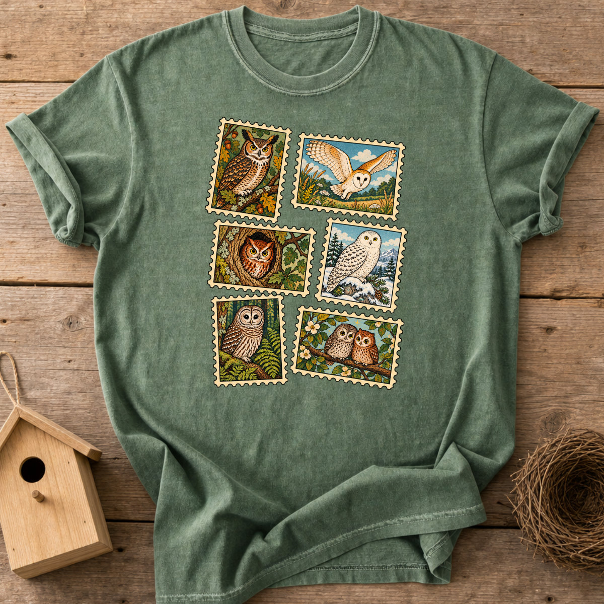 Owl Stamp Collection T-Shirt