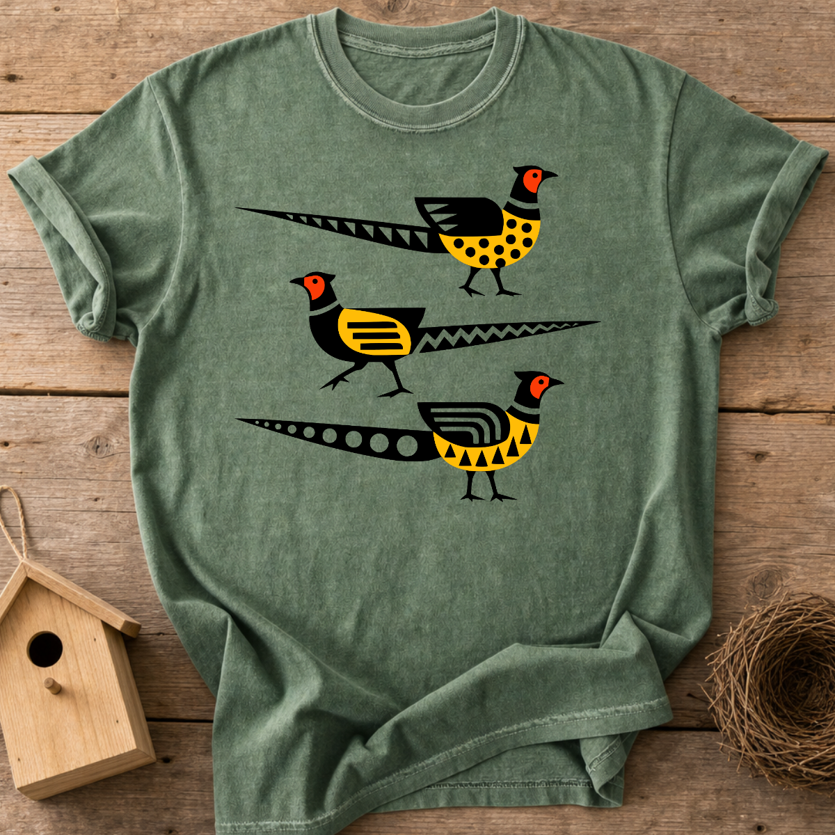 Folk Art Pheasant T-Shirt