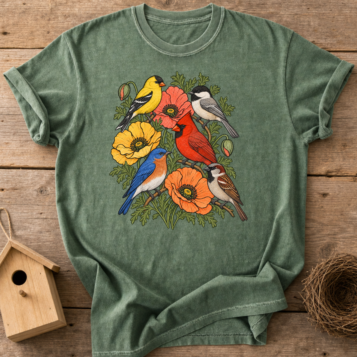 Backyard Birds Wildflowers T-Shirt