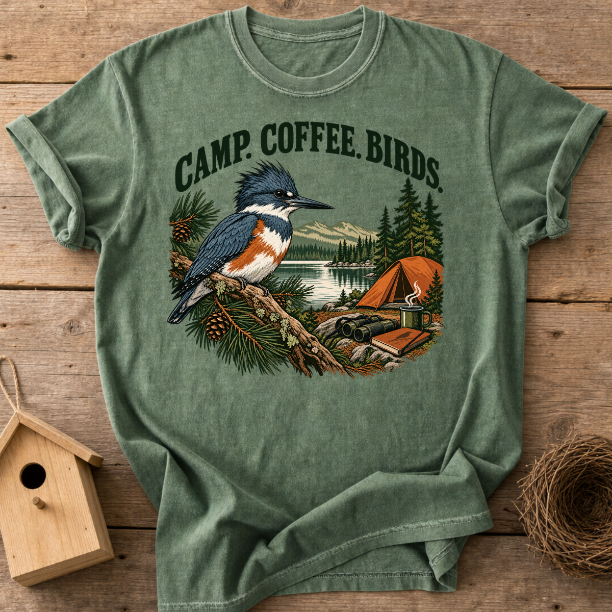 Camp Coffee Birds T-Shirt