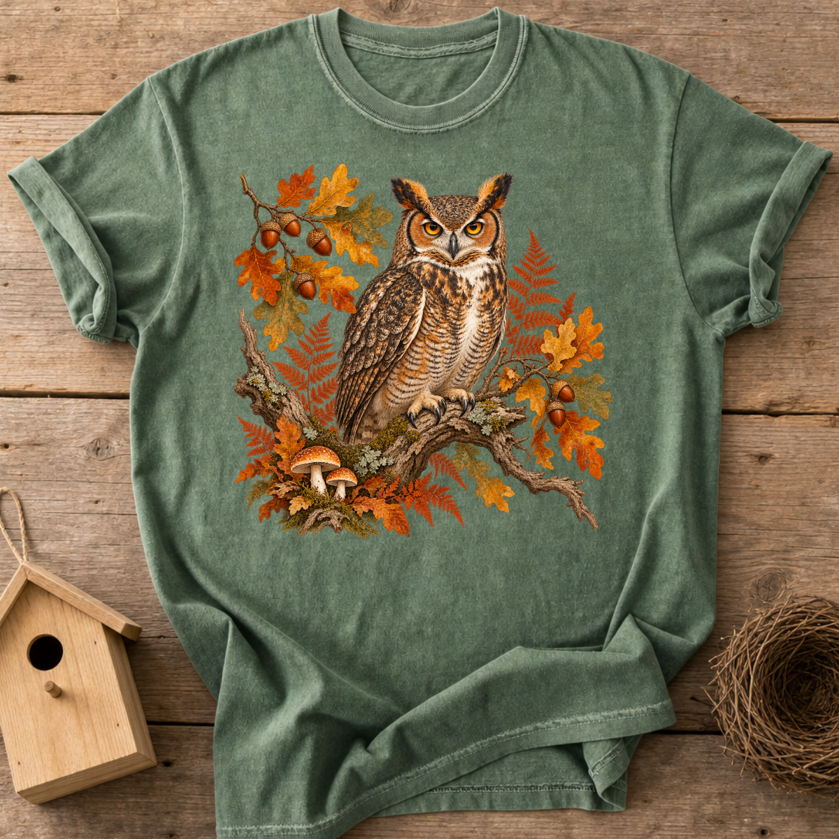 Fall Woodland Owl T-Shirt
