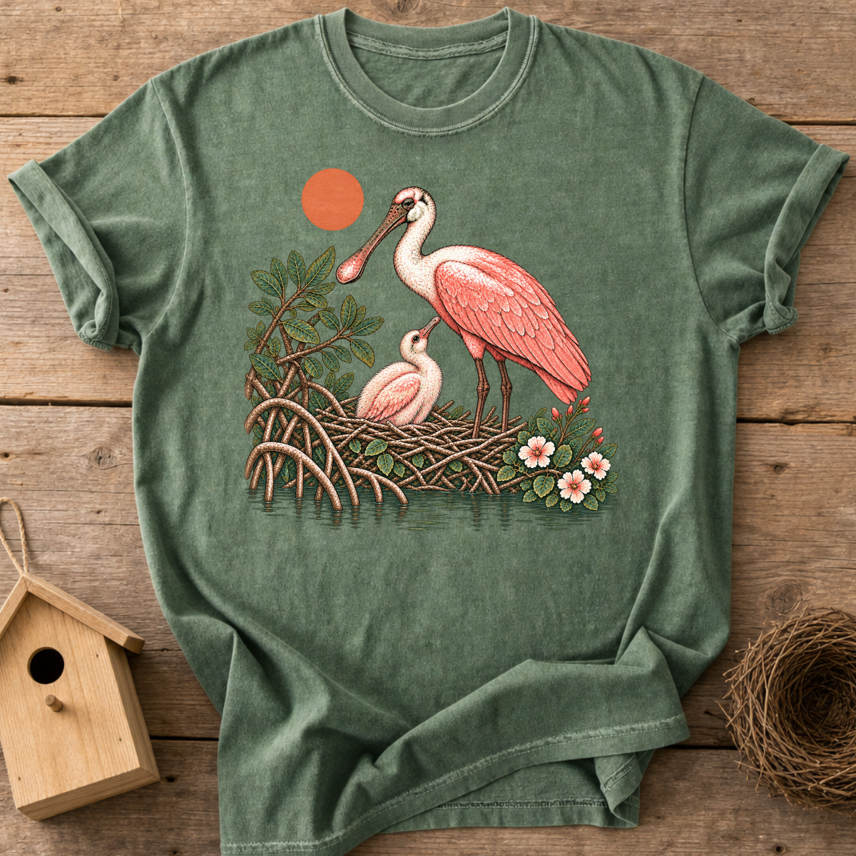 Roseate Spoonbill Family T-Shirt