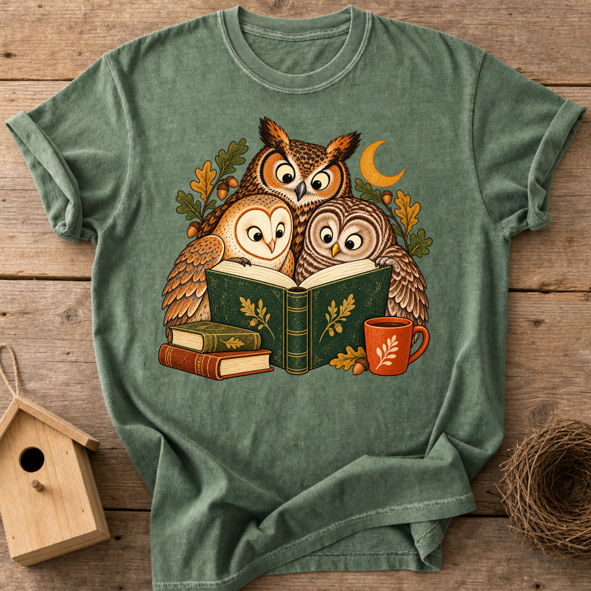Cozy Reading Owls T-Shirt