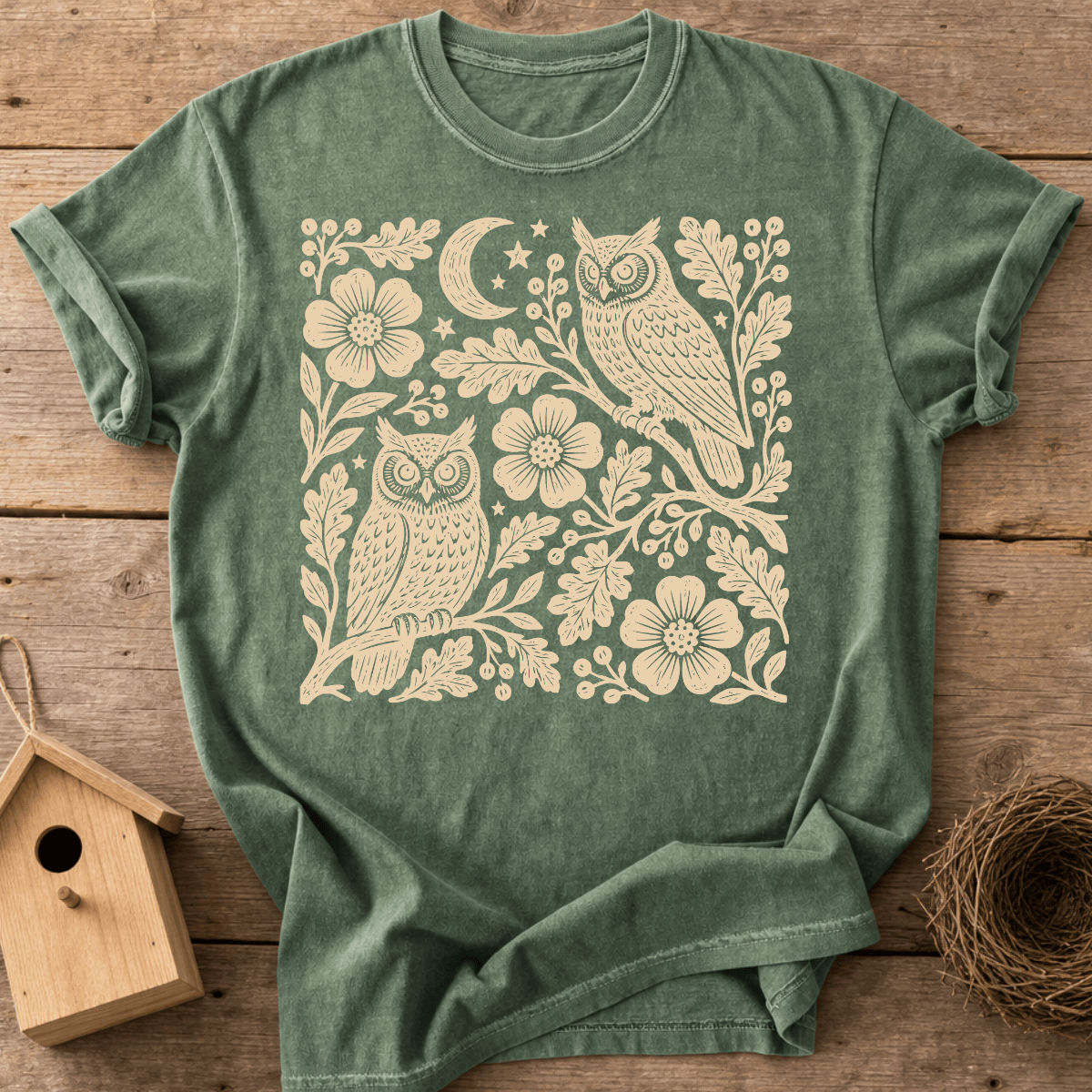 Night Owls Woodblock T-Shirt