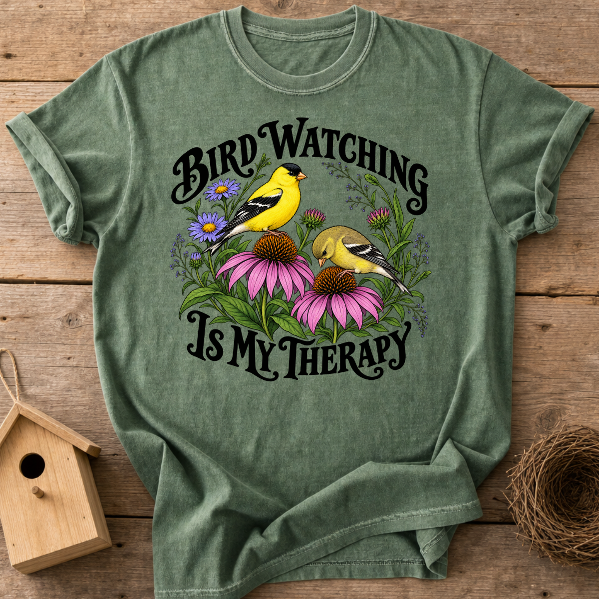 Goldfinch Birding Therapy T-Shirt