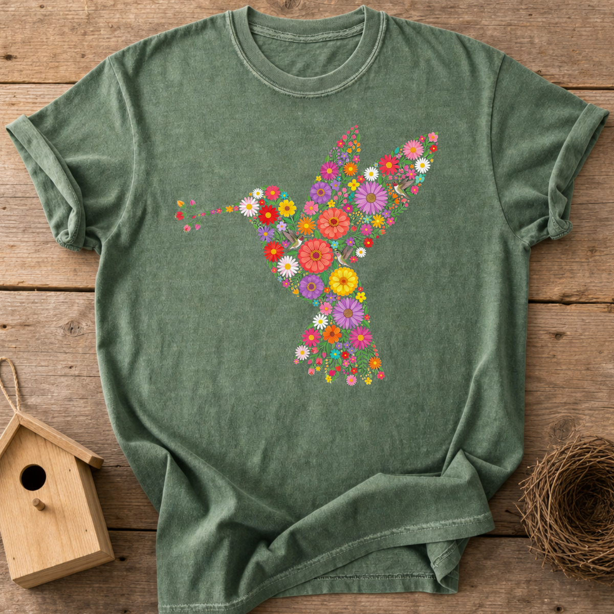 Flower Hummingbird T-Shirt
