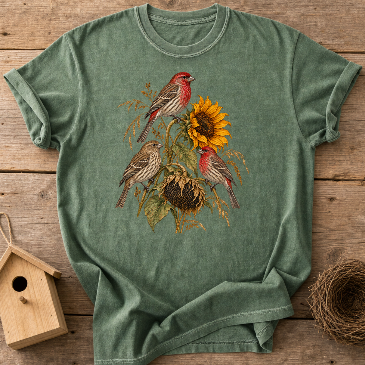 Finches & Sunflowers T-Shirt