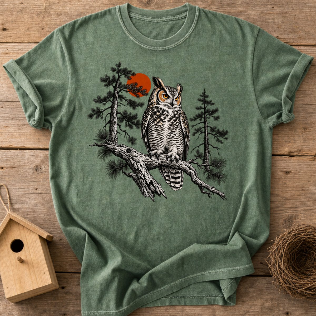 Moonlit Horned Owl T-Shirt