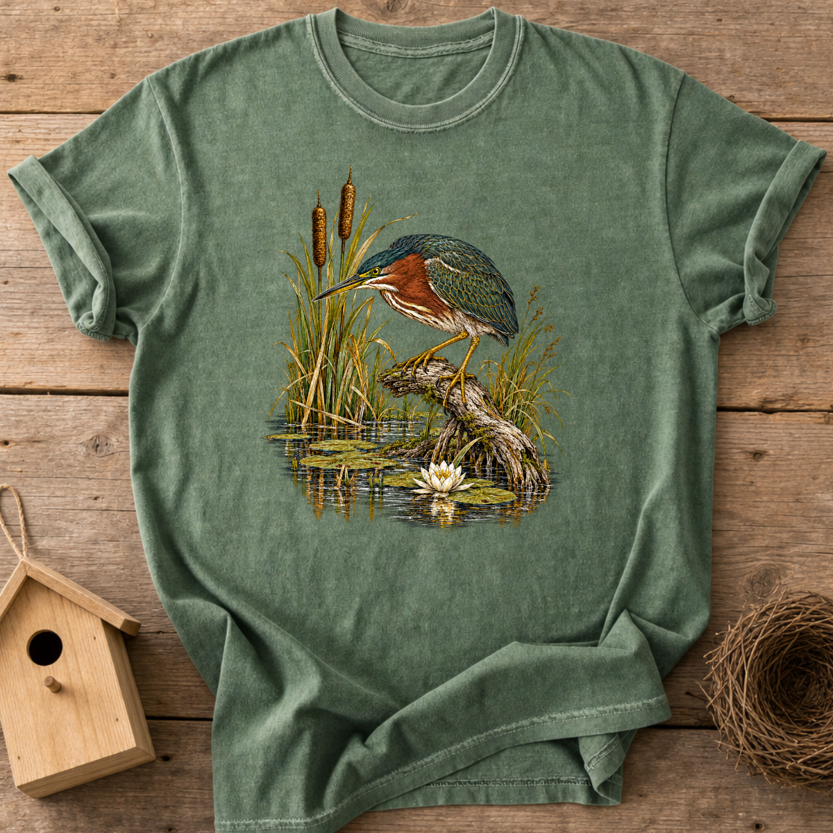 Green Heron Marsh T-Shirt