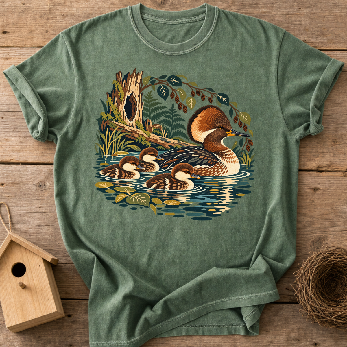 Woodland Merganser Family T-Shirt