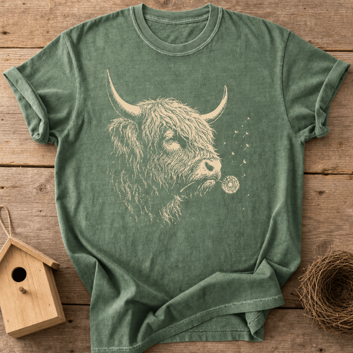 Highland Cow Dandelion T-Shirt