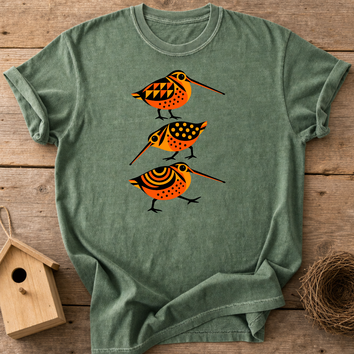 Folk Art Woodcock T-Shirt