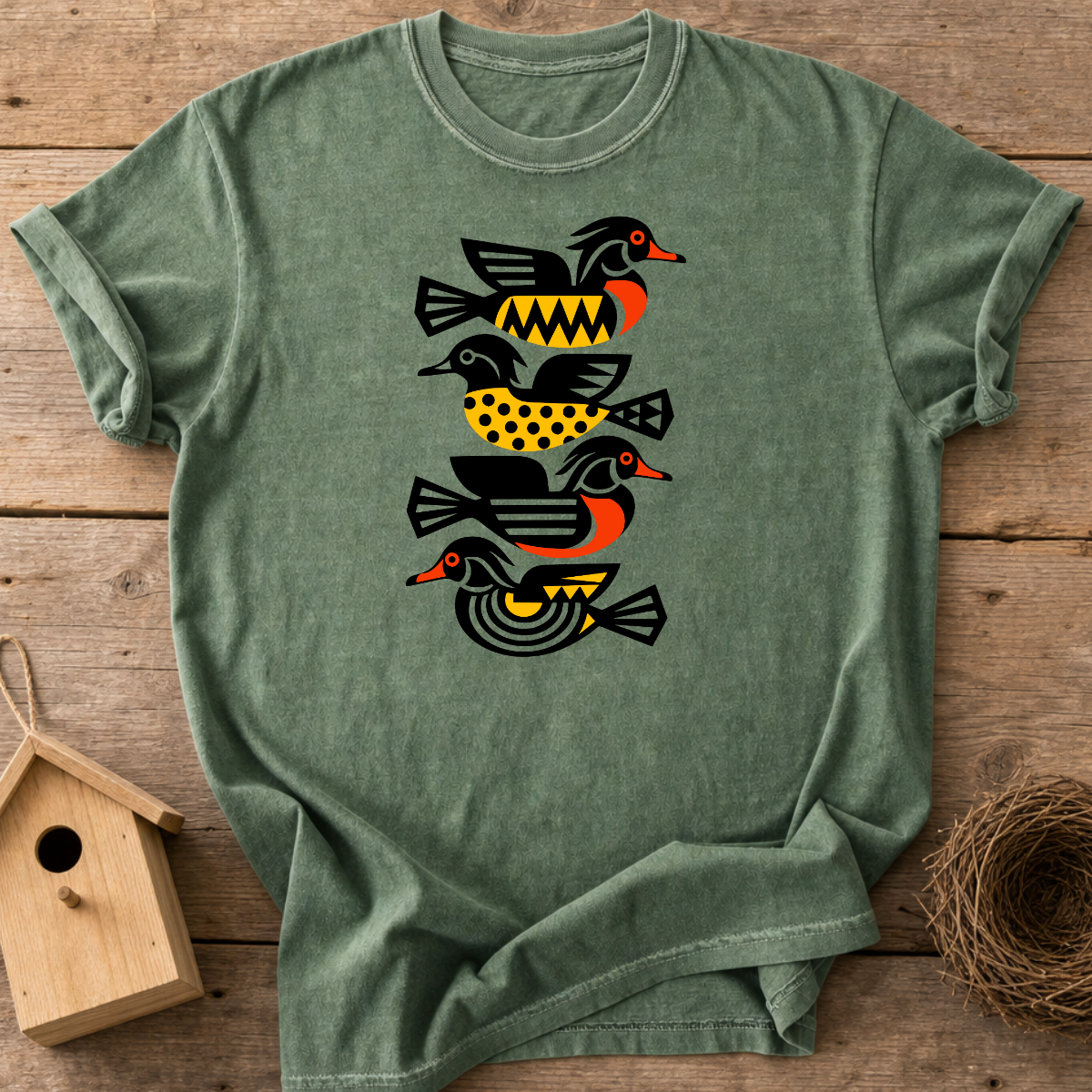 Folk Art Wood Ducks T-Shirt