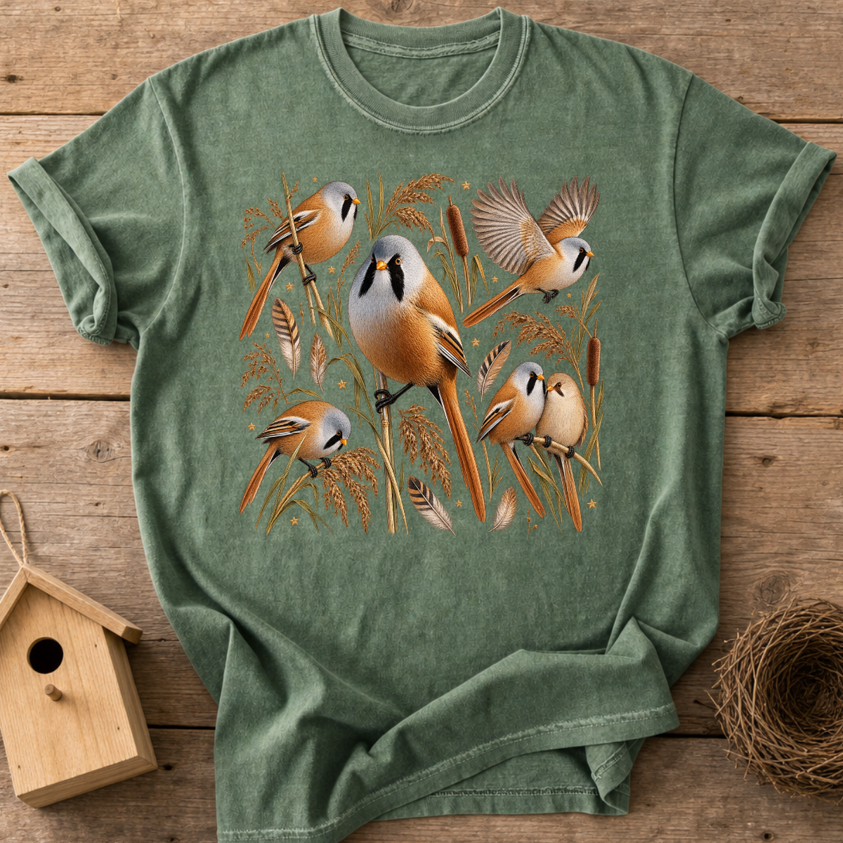 Bearded Reedling Flock T-Shirt