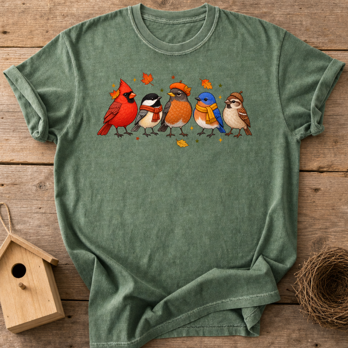 Cozy Autumn Birds T-Shirt