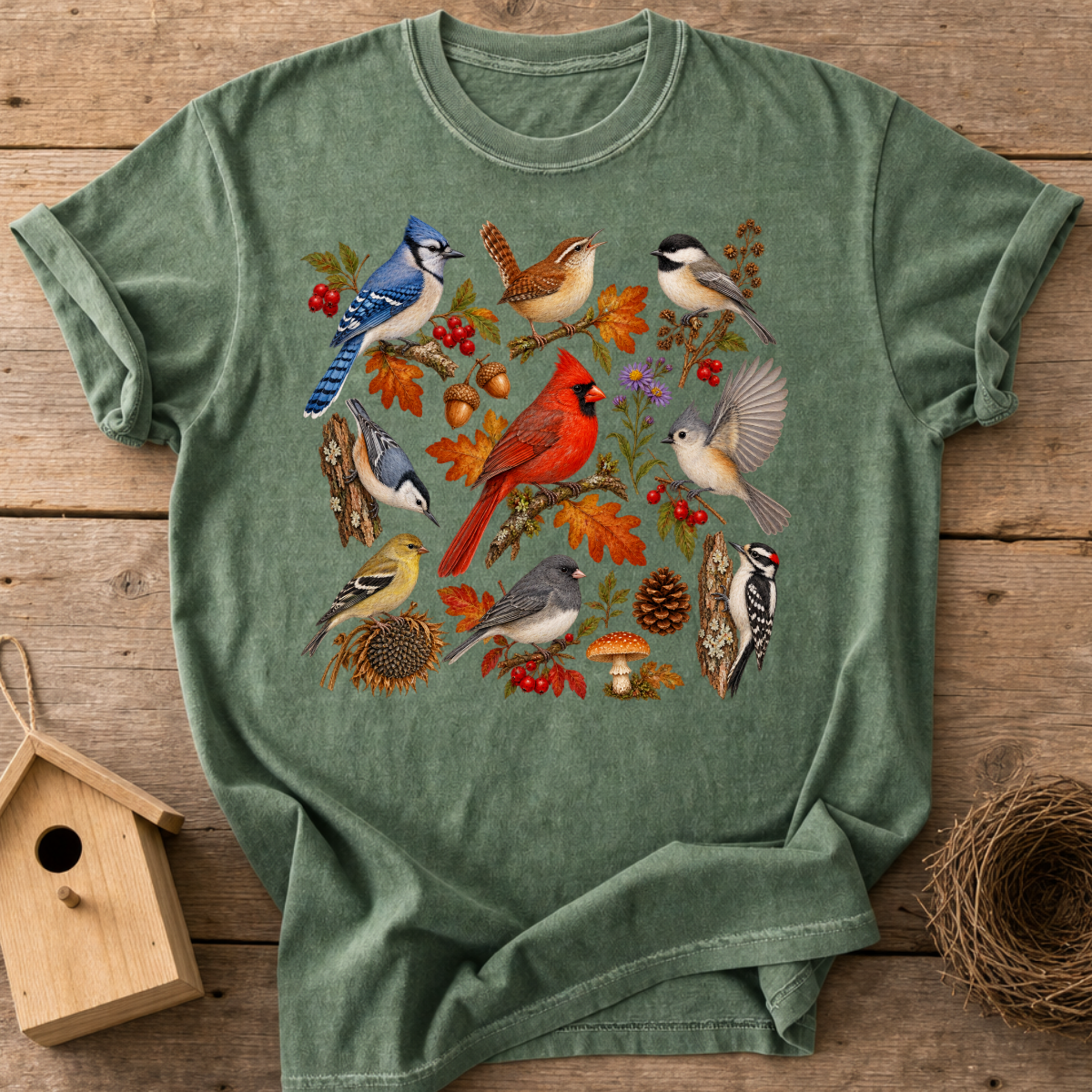 Fall Backyard Birds T-Shirt